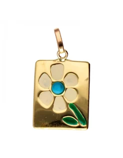 Colgante con diseño flor oro amarillo 18kl