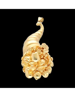 Colgante cornucopia de frutas oro amarillo 18kl