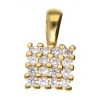 Colgante cuadrado con circonitas oro amarillo 18kl