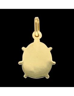 Colgante de niña mariquita con esmalte oro amarillo 18kl