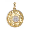 Colgante de Oro amarillo 18K con diseño redondo y Circonita