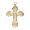 Colgante de oro amarillo 18 K con diseño de cruz y piedras sintéticas