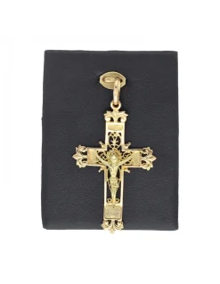 Colgante de oro amarillo 18 K con diseño de cruz