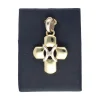 Colgante de oro amarillo 18 K con diseño de cruz y brillante