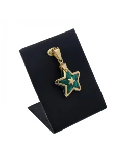 Colgante de oro amarillo 18 Kl con diseño de estrella y piedra sintética
