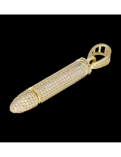 Colgante de Oro amarillo, diseño de Bala y contenedor