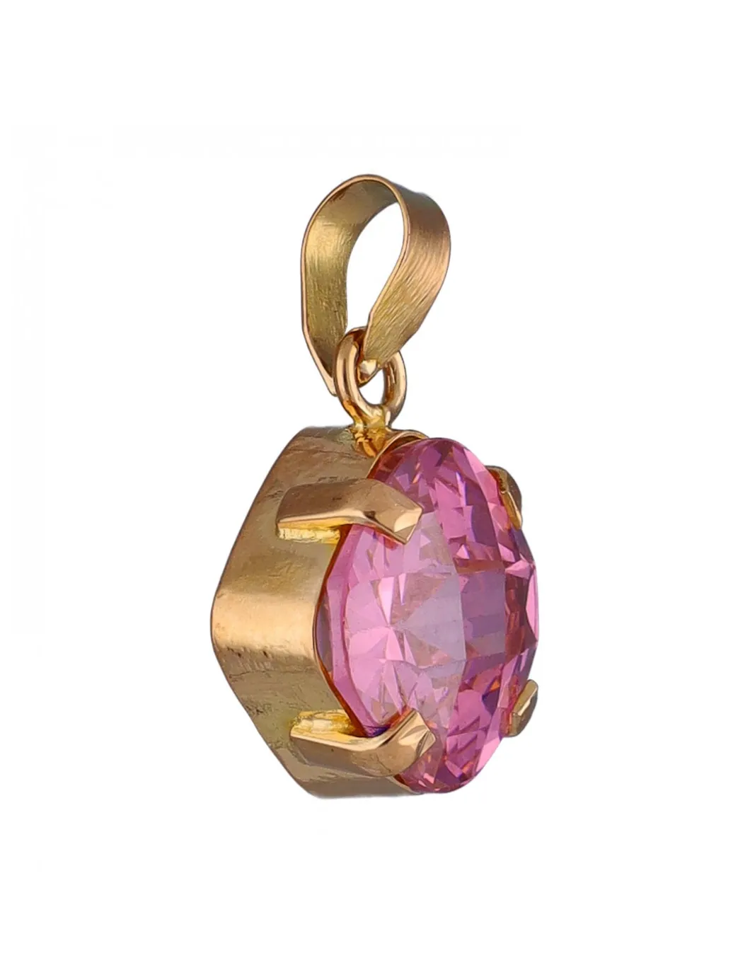 Colgante de Oro amarillo con diseño cuadrado y Turmalina