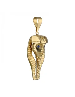 Colgante de Oro amarillo con Diseño de Faraón y Ojos en Zafiros