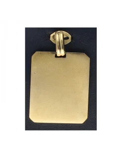 Colgante de oro amarillo 18K con diseño de medalla para grabar