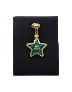 Colgante de oro amarillo 18 Kl con diseño de estrella y piedra sintética
