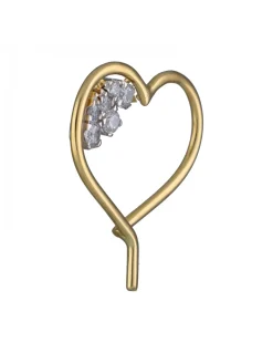 Colgante de Oro amarillo con diseño de Corazón y Circonitas