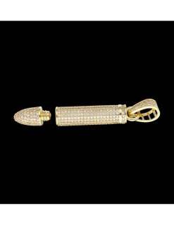 Colgante de Oro amarillo, diseño de Bala y contenedor