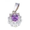 Colgante de oro blanco 18 kl con amatista
