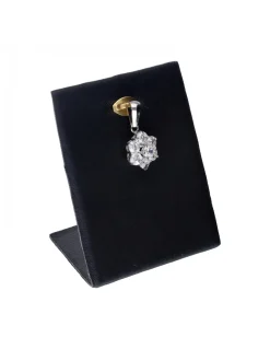 Colgante de oro blanco 18 K con diseño y circonitas