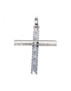 Colgante de oro blanco diseño religioso