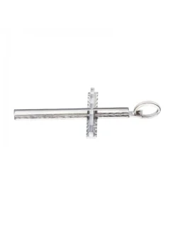 Colgante de oro blanco diseño religioso