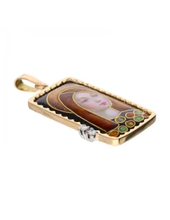 Colgante religioso de oro 18 kl diamante