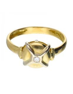 Diamante - Oro de 18 kt - Oro amarillo, Oro blanco - Anillo