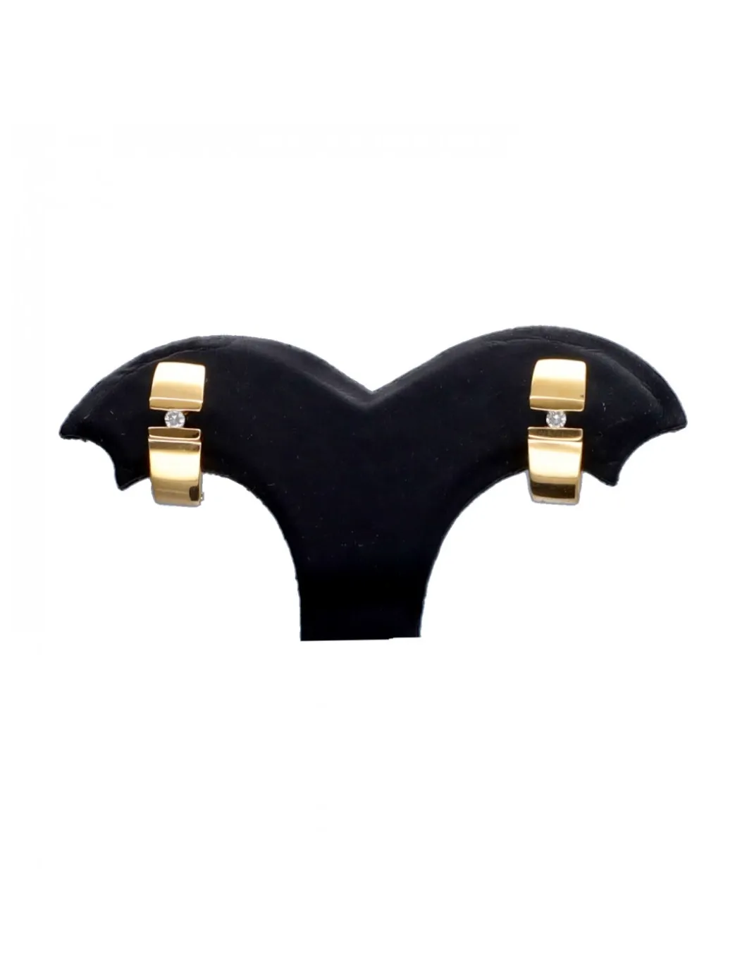Pendientes con brillante central oro amarillo 18kl
