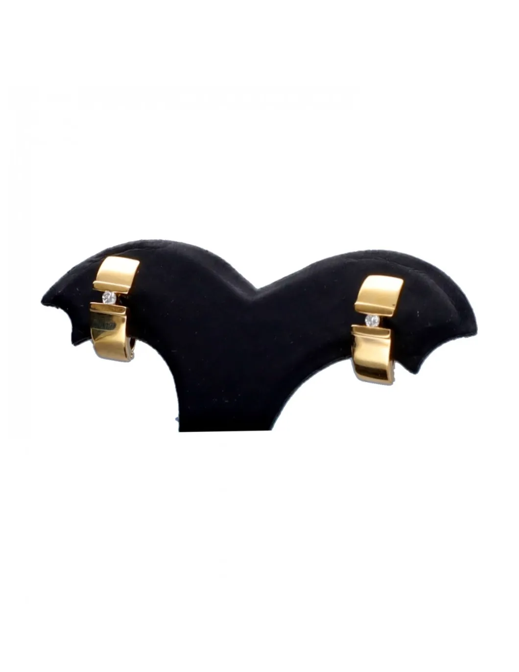 Pendientes con brillante central oro amarillo 18kl