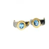 Pendientes con piedra aguamarina oro amarillo 18kl