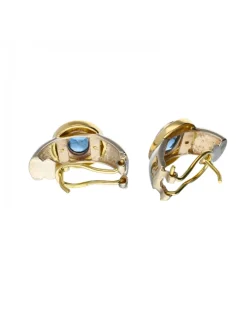 Pendientes con piedra aguamarina oro amarillo 18kl