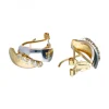Pendientes con zirconitas oro blanco y amarillo 18kl