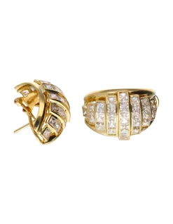 Pendientes con zirconitas oro amarillo 18kl
