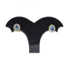 Pendientes de oro 18 kl aquamarina y zirconitas