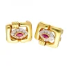 Pendientes de oro 18 kl con zirconita y granate