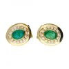 Pendientes de oro 18 kl con esmeraldas y zirconitas