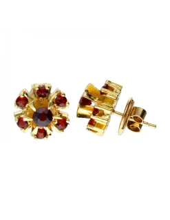 Pendientes de oro 18 kl con rubíes