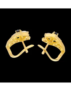 Pendientes de oro 18 kl con zirconita y zafiro