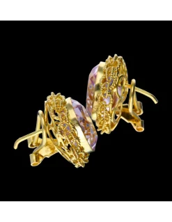 Pendientes de oro 18 kl para mujer con amatista