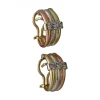 Pendientes de Oro amarillo, blanco y rosado 18K con diseño y Brillantes
