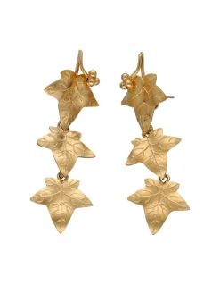 Pendientes de Oro amarillo 18K con diseño de Viñedo