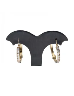 Pendientes de oro Amarillo 14 Kl con diseño y circonitas