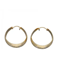 Pendientes de Oro amarillo y blanco con diseño de Aros Corrugados
