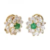 Pendientes de oro amarillo 18 Kl con diseño circonitas y piedras sintéticas