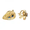 Pendientes de Oro amarillo 18K con Brillantes y Zafiros