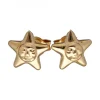 Pendientes de Oro amarillo 18K con diseño de Estrellas con cara