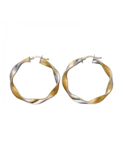 Pendientes de Oro amarillo y blanco 18K con diseño redondo