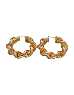 Pendientes de Oro amarillo y rosado 18K con diseño redondo