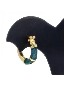 Pendientes de oro amarillo 18 K con diseño y esmalte