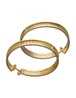 Pendientes de Oro amarillo y rosado 18K con diseño redondo y grabados