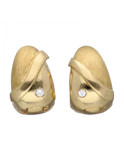 Pendientes de oro amarillo 18 Kl con diseño y zircones