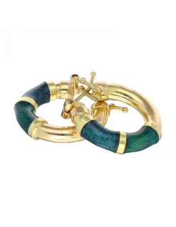 Pendientes de oro amarillo 18 K con diseño y esmalte