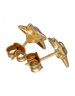 Pendientes de Oro amarillo 18K con diseño de Estrellas con cara
