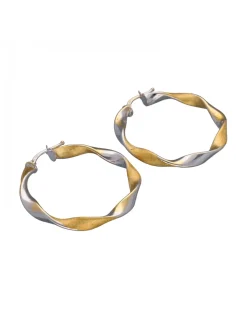 Pendientes de Oro amarillo y blanco 18K con diseño redondo