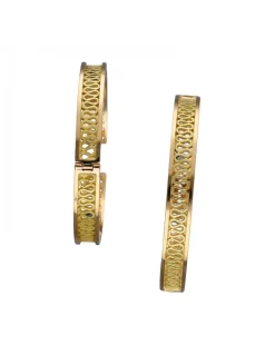 Pendientes de Oro amarillo y rosado 18K con diseño redondo y grabados